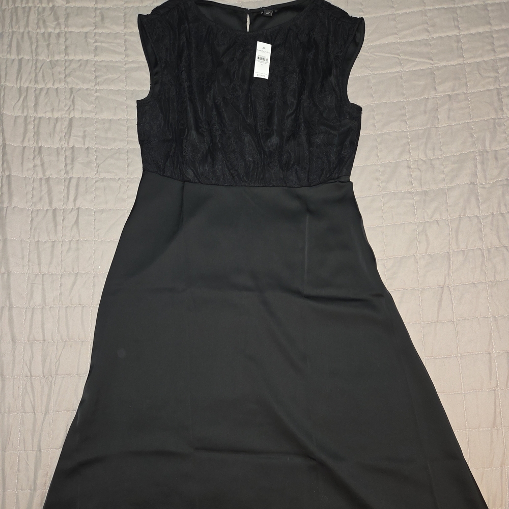 Ann Taylor Factory Black Textured Midi Dress
